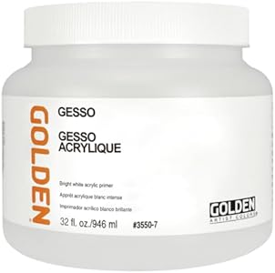 Gesso by GOLDEN, 32 fl. oz. Jar, Professional Acrylic Gesso, Opaque Golden Artist Colors