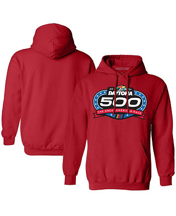 Мужской красный пуловер с капюшоном Daytona 500 Logo 2024 Checkered Flag Sports