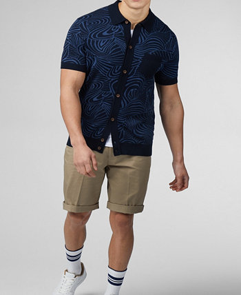 Мужская рубашка-поло с жаккардовыми пуговицами и завитками Ben Sherman