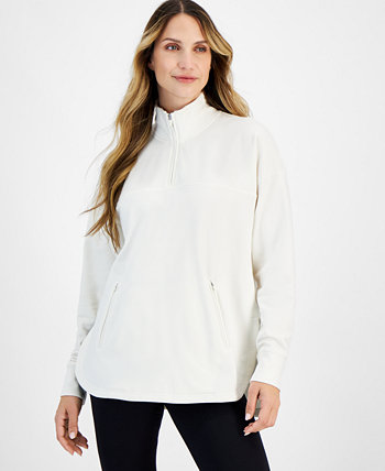 Women's Stand Collar Quarter-Zip Long-Sleeve Top, Created for Macy's ID Ideology