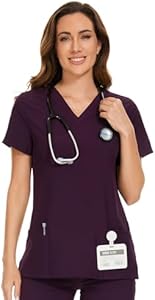 COZYFIT Scrub Tops for Woman - Soft Stretch, V-Neck Top Scrubs with 3 Pockets, Easy Care for Women Cozyfit