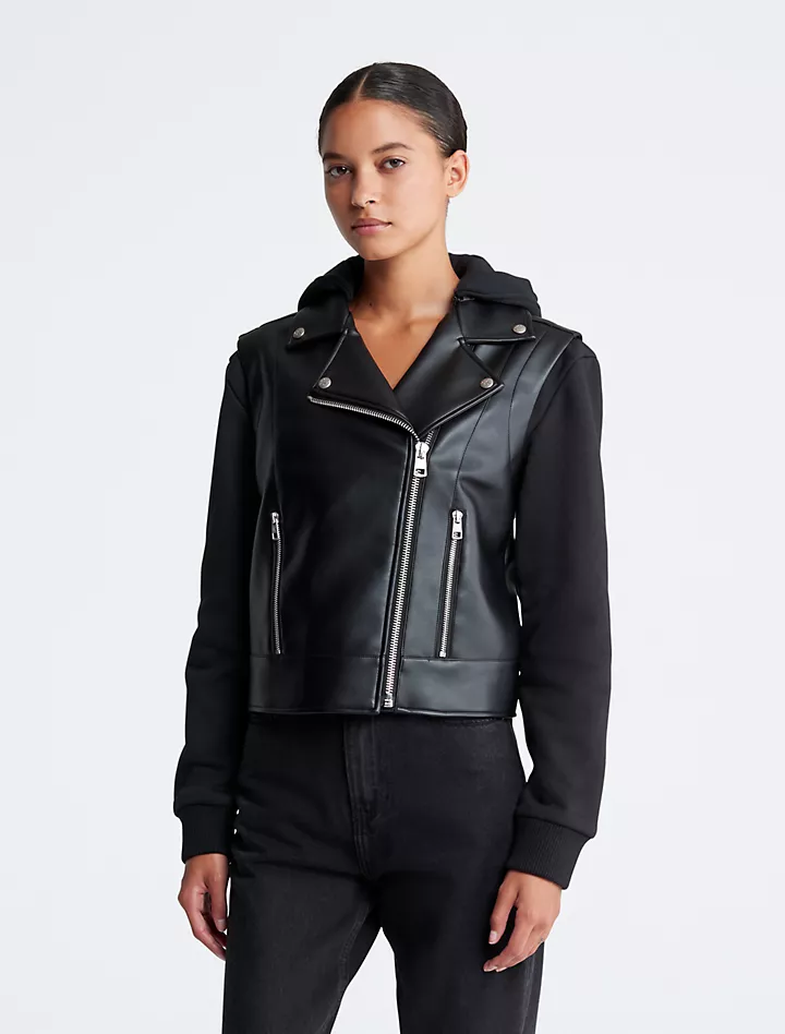 Байкерская куртка из искусственной кожи смешанного цвета Calvin Klein