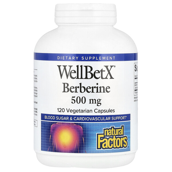 WellBetX®, Berberine, 500 mg, 120 Vegetarian Capsules (Вегетарианские капсулы) Natural Factors