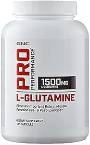 GNC Pro Performance L-Glutamine, 90 Capsules, Supports Muscle Recovery GNC