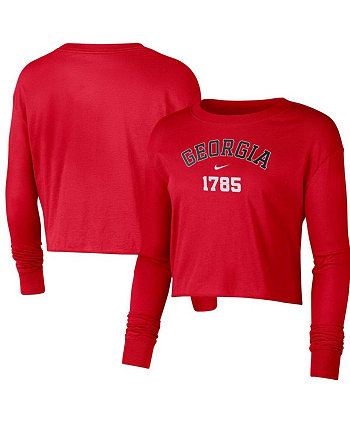 Женские Red Georgia Bulldogs Est. Укороченная футболка с длинным рукавом Nike