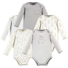 Organic Cotton Long-Sleeve Bodysuits 5pk, Farm Friends, Preemie Touched by Nature