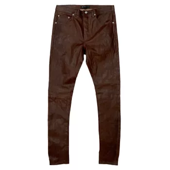 Leather Slim-Fit Pants Purple