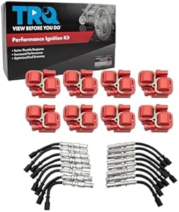 TRQ Ignition Kit Ignition Coil Spark Plugs Wire Set Compatible with 98-11 Mercedes-Benz Trq