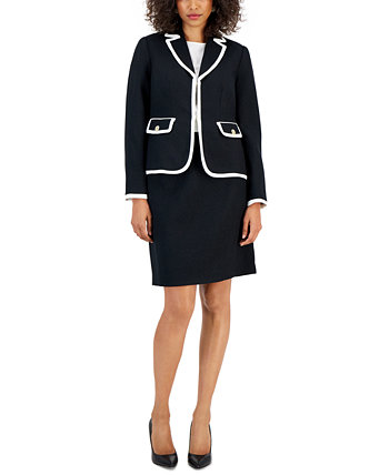 Женский блестящий пиджак с контрастной отделкой и костюм с юбкой-карандаш Nipon Boutique