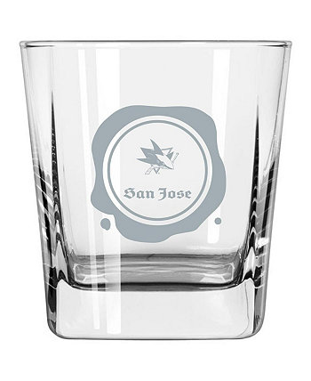 Старомодное стекло San Jose Sharks с морозной печатью 14 унций Logo Brand