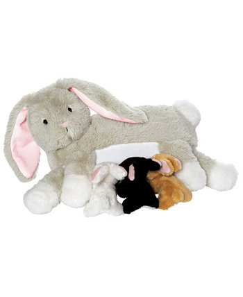 Кормящая Нола Питательный кролик Мягкая игрушка с плюшевыми кроликами Manhattan Toy