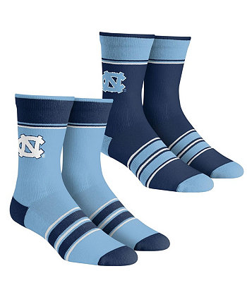 Молодежные носки для мальчиков и девочек North Carolina Tar Heels, комплект из 2 носков в несколько полосок Team Crew Rock 'Em