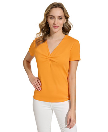 Женская футболка с v-образным вырезом и v-образным вырезом спереди Calvin Klein