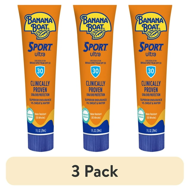 (4 pack) Banana Boat Sport Ultra SPF 30 Sunscreen Lotion, Travel Sunscreen Sport, Adult Sunblock Lotion, 1 oz BANANA BOAT