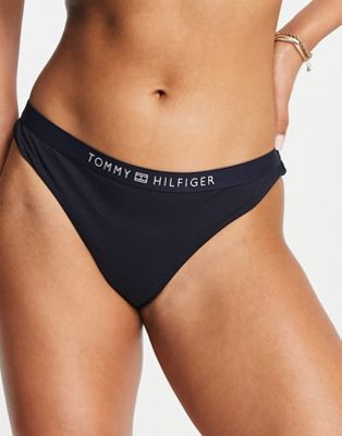 Темно-синие бразильские плавки бикини с логотипом Tommy Hilfiger Tommy Hilfiger