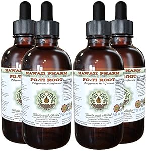 Hawaii Pharm Fo-Ti Root Alcohol-FREE Liquid Extract (Жидкий экстракт), Organic Fo-Ti Root (Polygonum multiflorum) Dried Root Glycerite Natural Herbal Supplement 2 oz (Унции) Hawaii Pharm