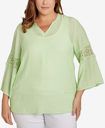 Plus Size Solid Bali Lace Top Ruby Rd.