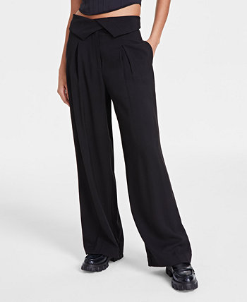 Женские широкие брюки с отложной талией, созданные для Macy's Bar III
