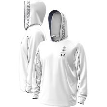 Men's Under Armour  White Navy Midshipmen 2023 Aer Lingus College Football Classic Fleece Pullover Hoodie Under Armour