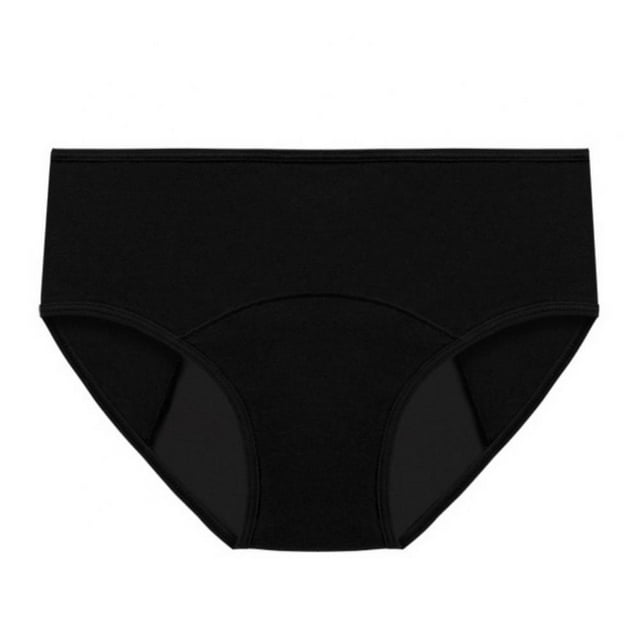 Женское Менструальное нижнее белье Naiyafly 1Pc Menstrual Period Underwear for Women Mid Waist Cotton Postpartum Ladies Panties Girls Full Coverage Briefs Solid Color Underpants Stretch Briefs Black XXL Naiyafly