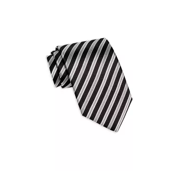 Полосатый шелковый галстук David Donahue
