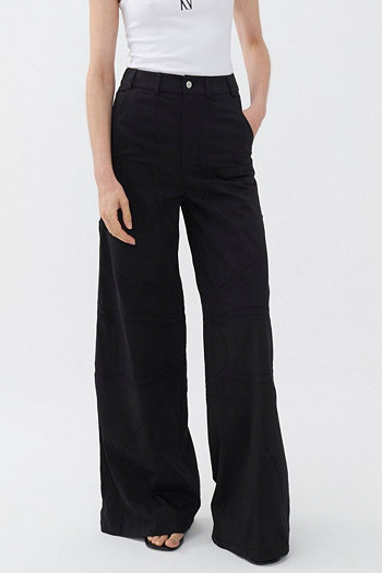 Women's Contrast Top Stitching Pants Nocturne