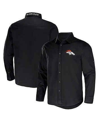 Мужская рубашка NFL x Darius Rucker Collection by Black Denver Broncos Convertible Twill с длинным рукавом на пуговицах Fanatics