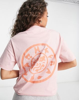 Розовая футболка с принтом в стиле бойфренда Farah Jeff Farah