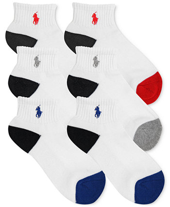 6-ПК. Низкие носки до четверти с цветными блоками, для маленьких и больших мальчиков Ralph Lauren
