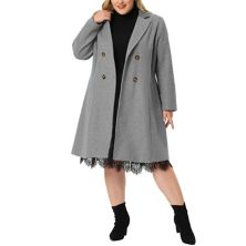 Women's Plus Size Peacoat Winter Outerwear Double Breasted Fashion Coat Agnes Orinda