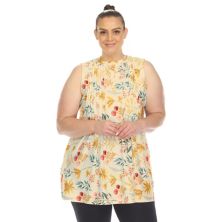 Women's Plus Size Floral Sleeveless Tunic Top WM Fashion
