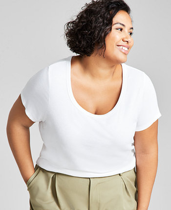 Трендовая блузка большого размера с круглым вырезом от And Now This для женщин And Now This