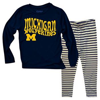 Infant Wes & Willy  Michigan Wolverines Long Sleeve Top and Striped Leggings Set Wes & Willy