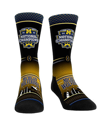 Мужские и женские носки Navy Michigan Wolverines College Football Playoff 2023, носки для экипажа национальных чемпионов Rock 'Em