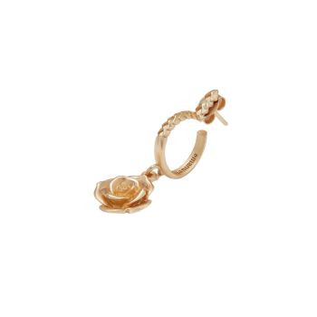 Позолоченная серьга-кольцо с розой из стерлингового серебра Emanuele Bicocchi