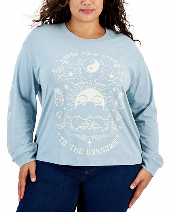 Trendy Plus Size Graphic-Print Long-Sleeve Top Rebellious One