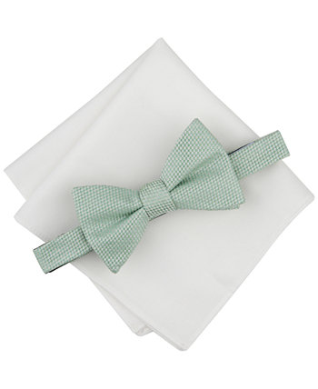 Men's Lombard Textured Bow Tie & Solid Pocket Square Set, Created for Macy's Bar III
