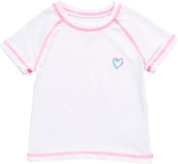 Short Sleeve Rashguard Swim Shirt Pink Platinum