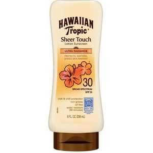 Hawaiian Tropic Sheer Touch, Lotion Sunscreen Ultra Radiance SPF 30, 8 oz (Pack of 4) Hawaiian Tropic