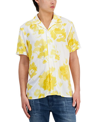 Мужская рубашка с воротником-стойкой и цветочным принтом, созданная для Macy's I.N.C. International Concepts