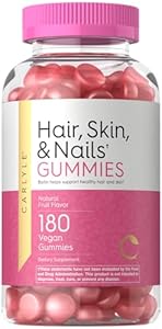 Carlyle Hair, Skin and Nails Gummies | 180 Count | Fruit Flavor Gummy Vitamins | with Biotin | Non-GMO, Gluten Free Carlyle