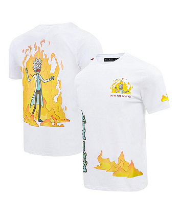 Men's White Rick and Morty Year of the Dragon T-shirt Freeze Max