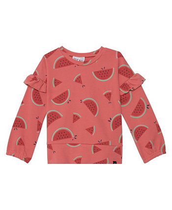 Толстовка из ткани френч терри с принтом для девочек Coral Watermelon - Малыши|Детские Deux par Deux