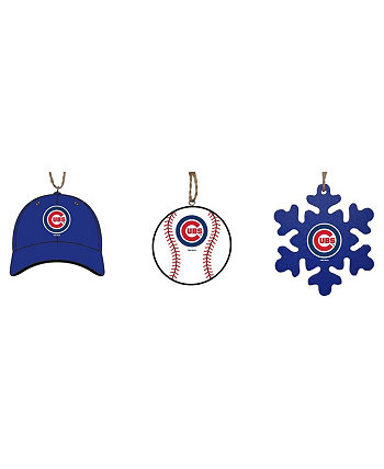 Набор из трех кепок Chicago Cubs, бейсболки и украшений в виде снежинок Memory Company