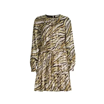 Мини-платье с металлизированной тигровой полоской MICHAEL Michael Kors