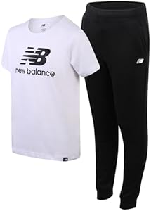 Детский спортивный комплект New Balance: футболка и флисовые джоггеры для активного отдыха New Balance