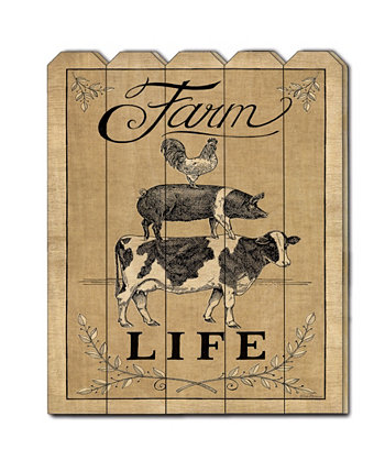 «Фермерская жизнь» Деб Стрейн, настенные рисунки с принтом на деревянном заборе, 16 "x 20" Trendy Décor 4U