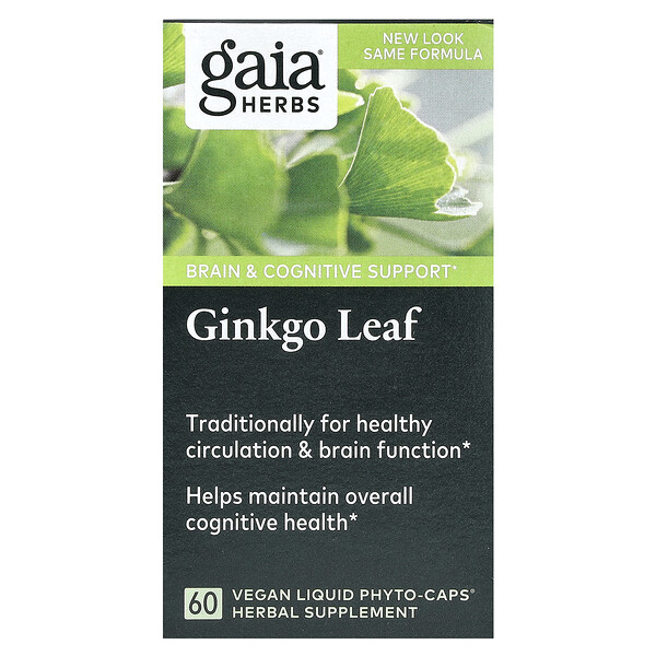 Гинкго Билоба - 60 веганских жидких фито-капсул - Gaia Herbs Gaia Herbs