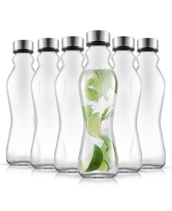 Изолированные бутылки для воды Spring Glass на 18 унций с набором крышек из нержавеющей стали, 6 шт. JoyJolt