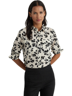 Классическая рубашка из вуали с принтом листьев LAUREN Ralph Lauren